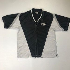 Nike Air Dri  Full Zip Basketball Jersey Short Sleeve Shirt Black  Vtg 90s Small